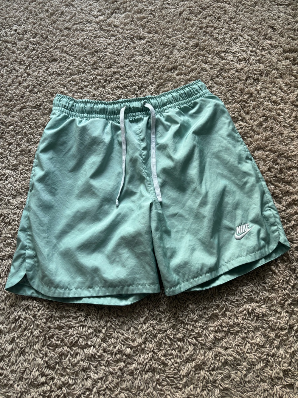 Nike Mint Green Mesh-Lined Athletic Shorts